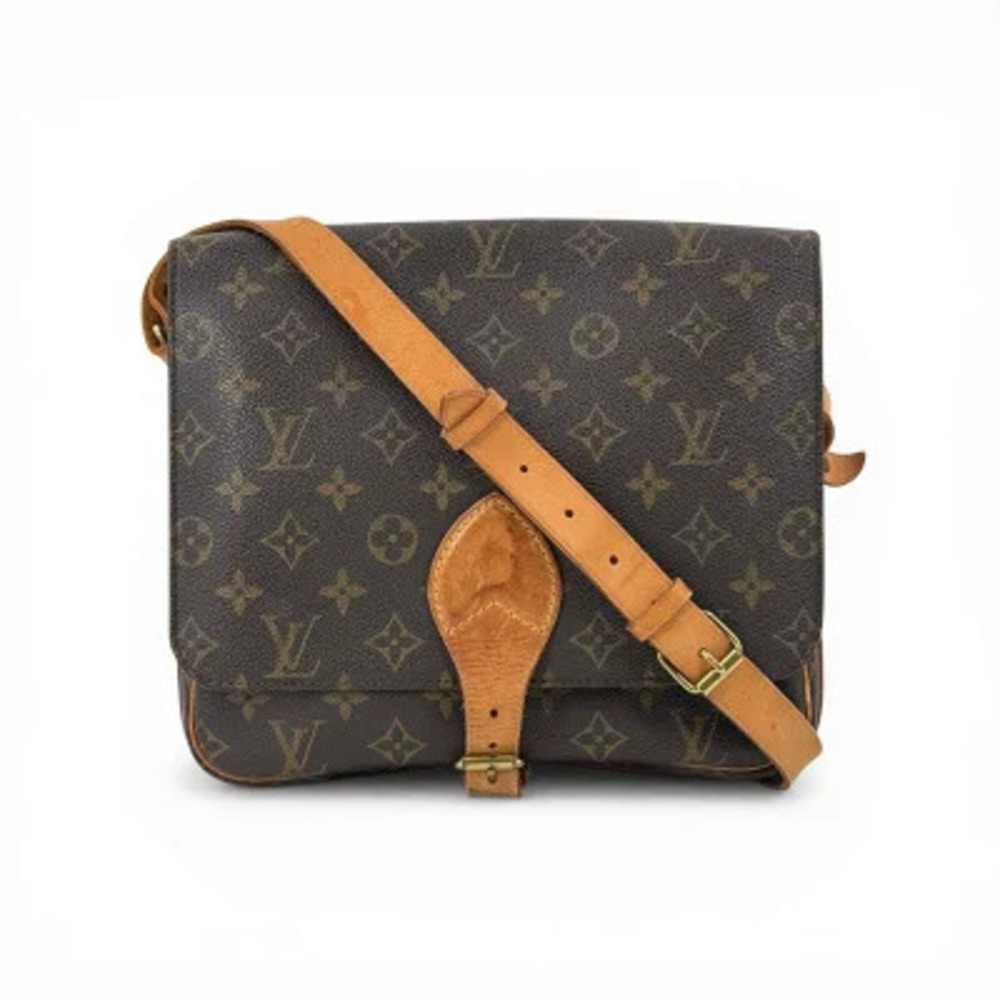 Louis Vuitton Monogram Cartouchiere Shoulder Bag Canvas Leather Brown